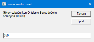 Vbs ile görev çubuğu ikon boyutunu belirleyelim
