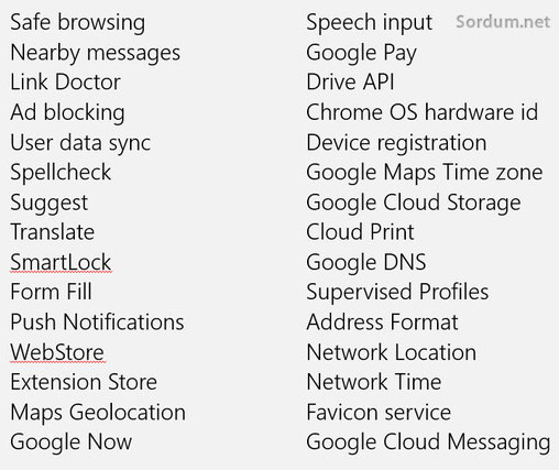 EDGE chrome kaldırılan hizmetler
