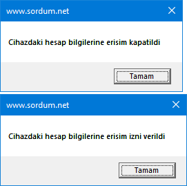 Vbs ile hesap erişimi kısıtlaması