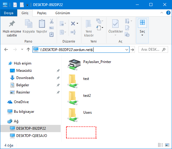 Ağdaki görünmez paylaşım Ağdaki görünmez paylaşım