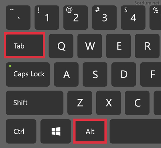 Alt Tab klavye kısayolu