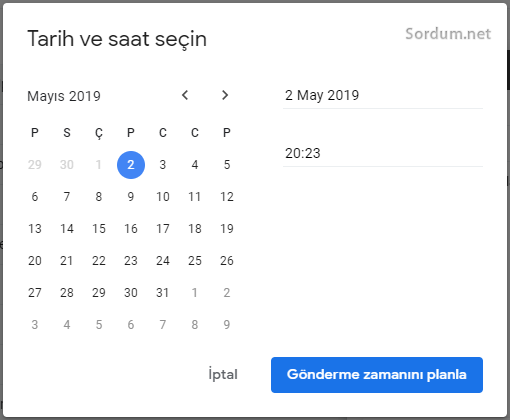 Gmailde Farklı gönderme zamanı seçmek