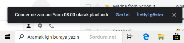 Gönderme zamanı planlandı