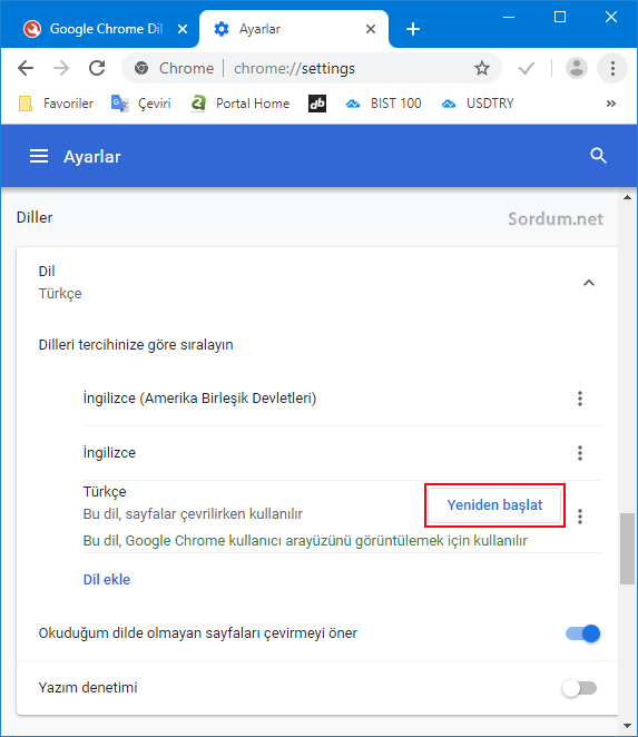 chromeyi yeniden başlat