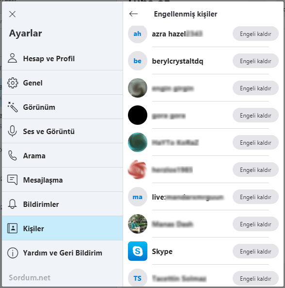 skype engeli kaldır