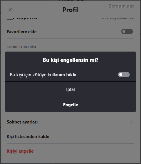 skypede kişi engellensinmi onayı