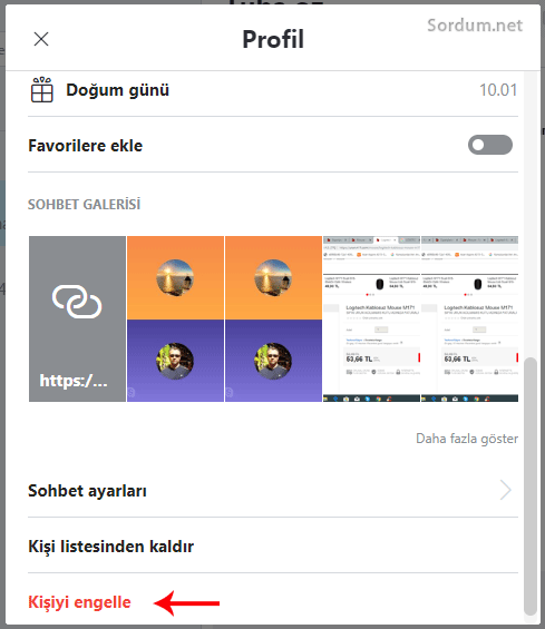 skype kişiyi engelle