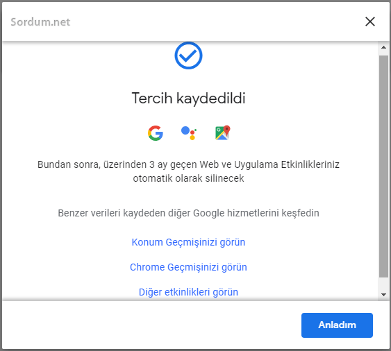 Tercihleriniz kaydedildi