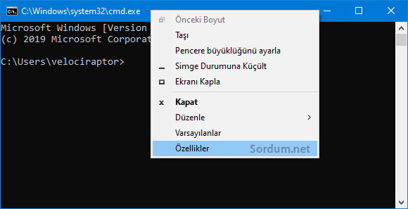 Komut satırı özellikleri
