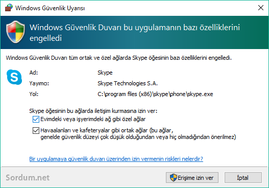 Firewall engelledi