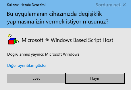Uac uyarısı