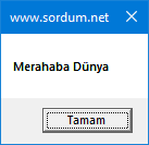 Vbs de merhaba dünya