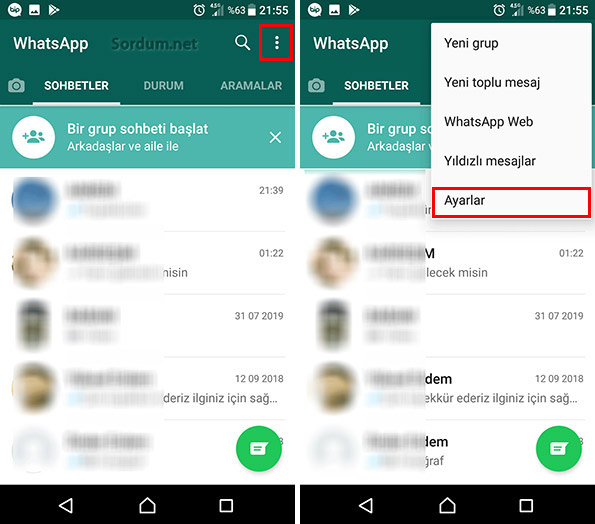 whatsapp grup ayarları