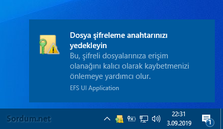 Dosya şifreleme anahtarını yedekleyin