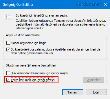 Veriyi korumak için içriği şifrele