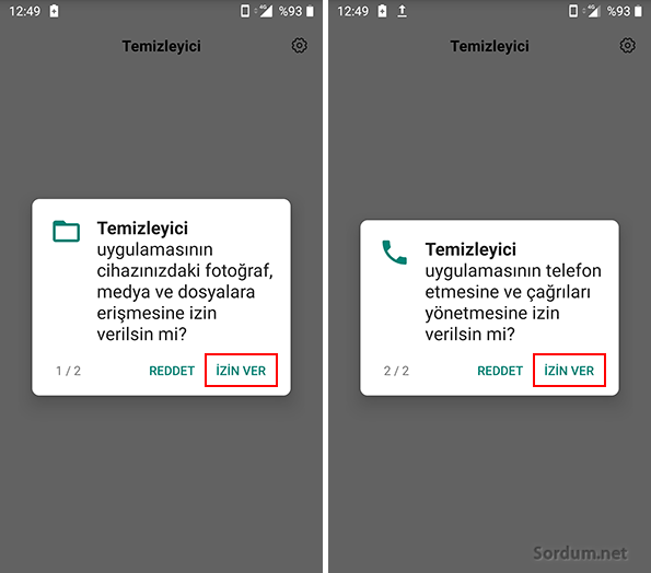 Xiaomi Cleaner Lite izinleri