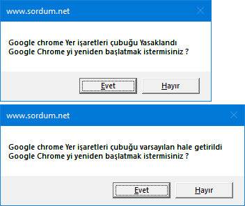 vbs ile yer işaretleri çubuğunu yasakla