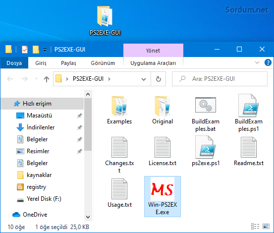 Win-PS2EXE.exe ile Ps1 i exe yapmak