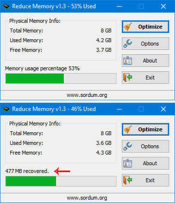 Reduce memory arayüzü