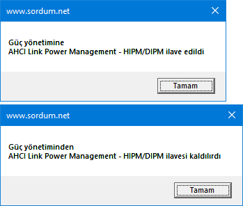 Vbs ile Ahci Lpm ilavesi