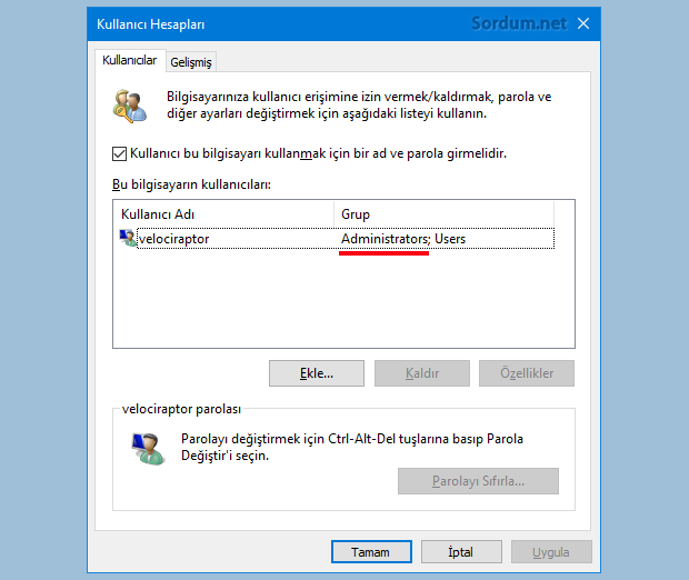 netplwiz komutu