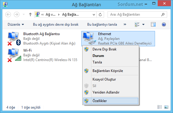 Bağlantı Özellikleri