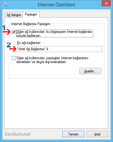 Bağlantıyı paylaşıma aç