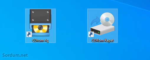 CDRom aç kısayolu