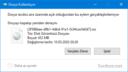Açık olduğundan eylem gerçekleşmiyor