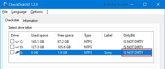 check disk gui not dirty