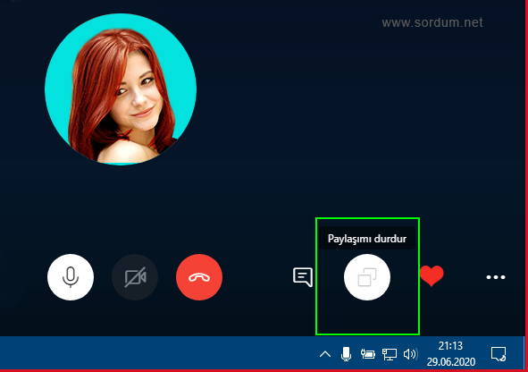 Ekran paylaşımını durdur