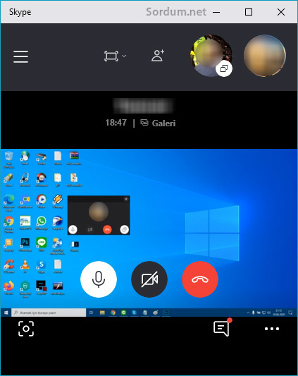 Skypede ekran paylaşımı karşı taraf ekranı