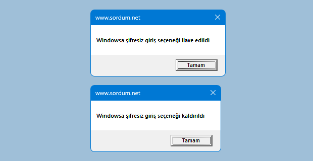 vbs ile netplwiz ekranında Kullanıcı bir ad ve parola girmelidir kutucuğu geri gelsin