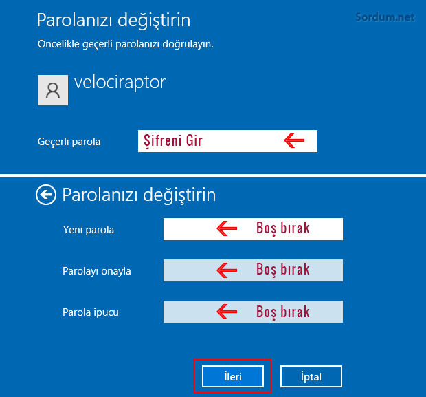 Windows Parolası nasıl kaldırılır