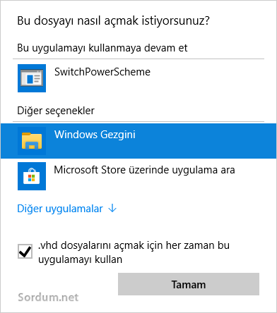 Vhd Dosyalarını açmak için herzaman bu uygulamayı kullan