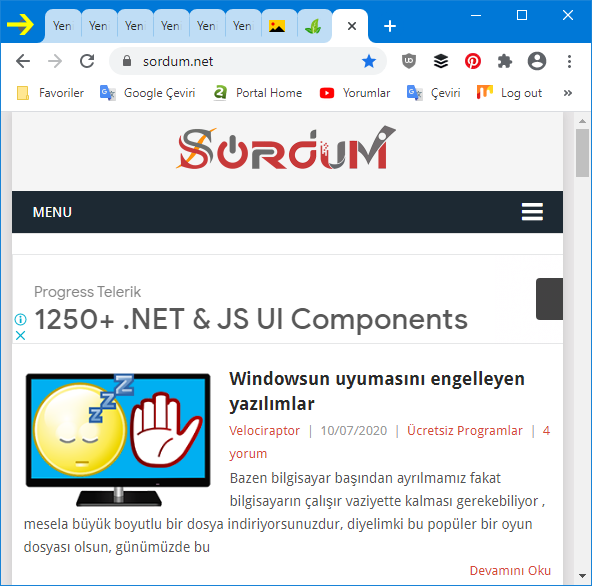 tarayıcıdaki tüm sekmeler nasıl seçilir