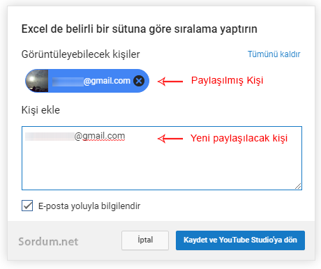 Youtubedeki gizli videoyu paylaş