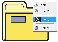Klasör sağ tuş menüsüne Powershell i burada aç