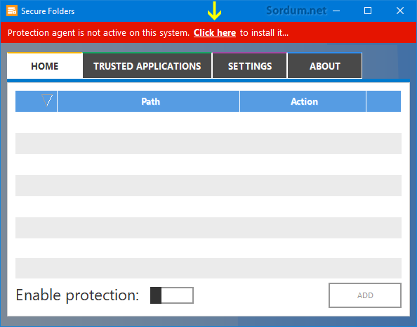 Secure folders yazılımı kurulumu