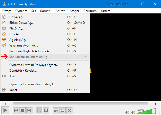VLC de son kullanılan ortamlar temizlendi