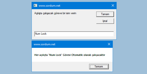 Açılışta Numlock otomatik devreye girsin