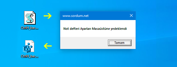 Vbs ile Not defteri ayarlarını yedekleyin Vbs ile Not defteri ayarlarını yedekleyin