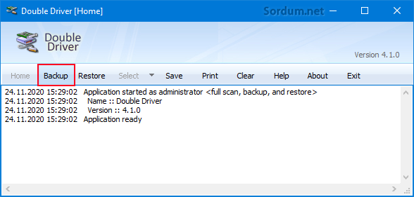 Double driver backup butonu