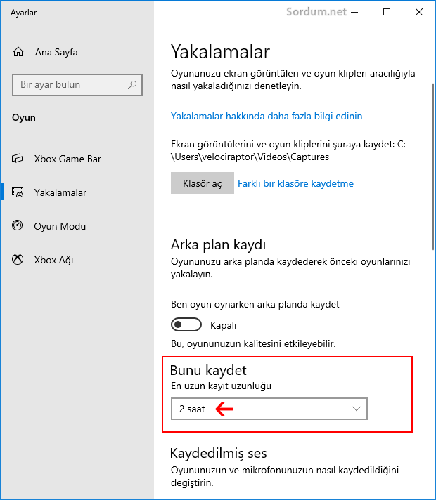 Xbox Game barda en uzun kayıt süresi