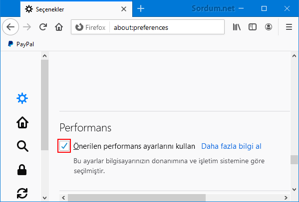 Firefox performans