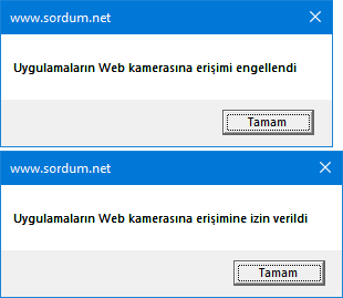 Vbscript ile webcam engelle