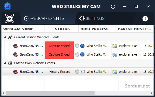 Web cam kayıtları