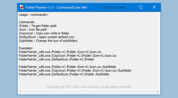 Folder painter cmd desteği