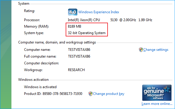 pengeoverførsel Smil ulv Windows 7 32-bit için 64 GB a kadar RAM Desteği