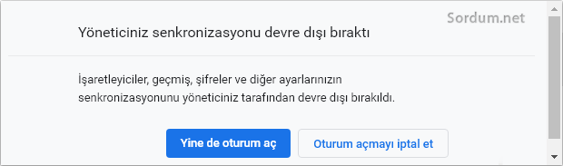 Yöneticiniz senkronizasyonu devre dışı bıraktı Yöneticiniz senkronizasyonu devre dışı bıraktı